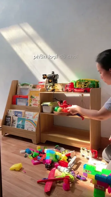 Combo kệ sách và kệ đồ chơi cho bé